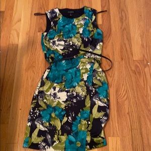 Spring dress! Turquoise, green, cream and navy